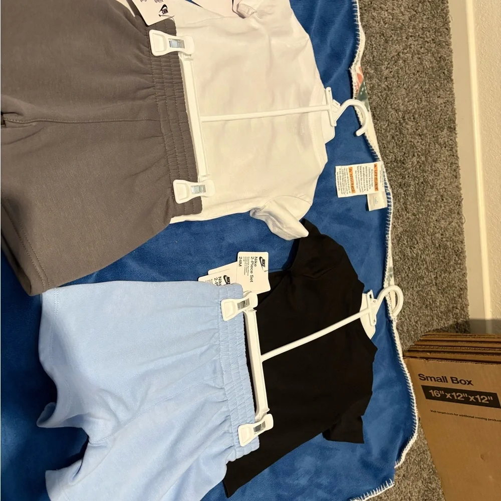 Bundle - Nike Kids Graphic Tee and Shorts Sets — White, Black, Gray & Light Blue - Picture 2 of 10
